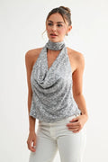 Gianna Sequin Halter Top