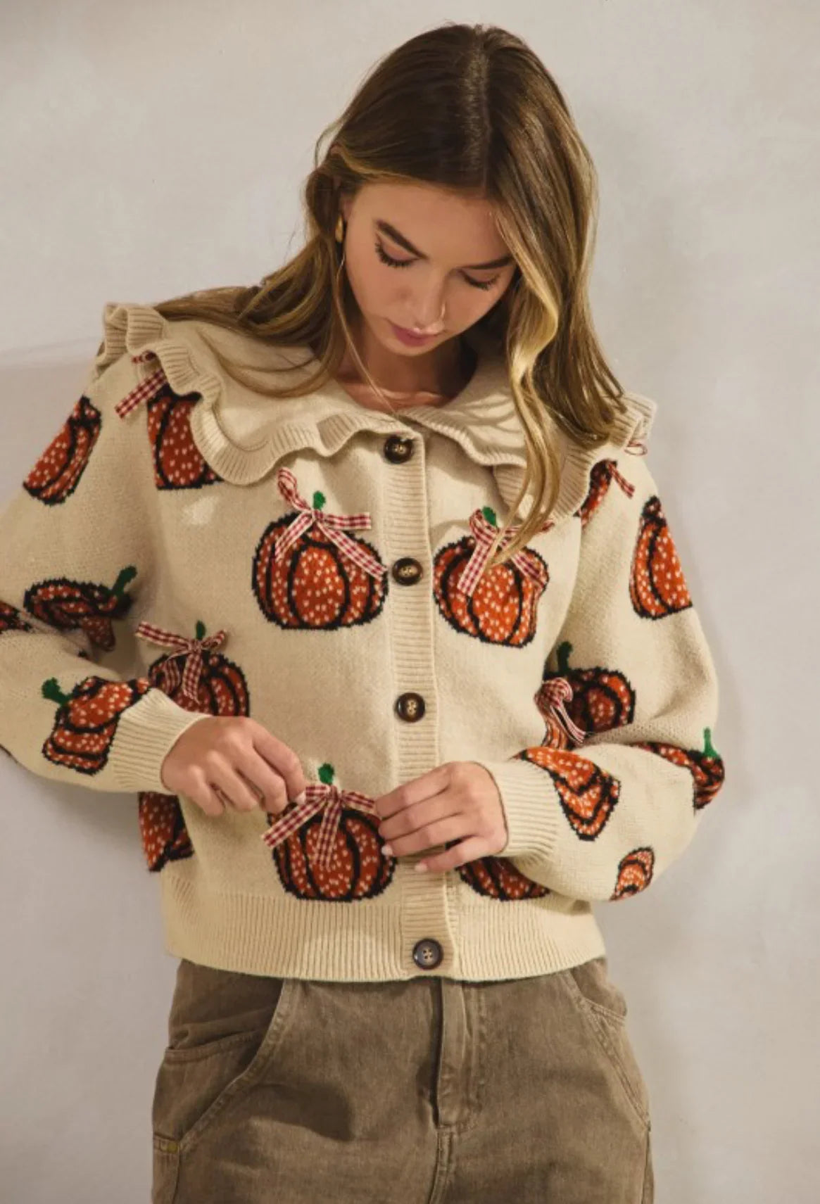 Gianna Pumpkin Cardigan