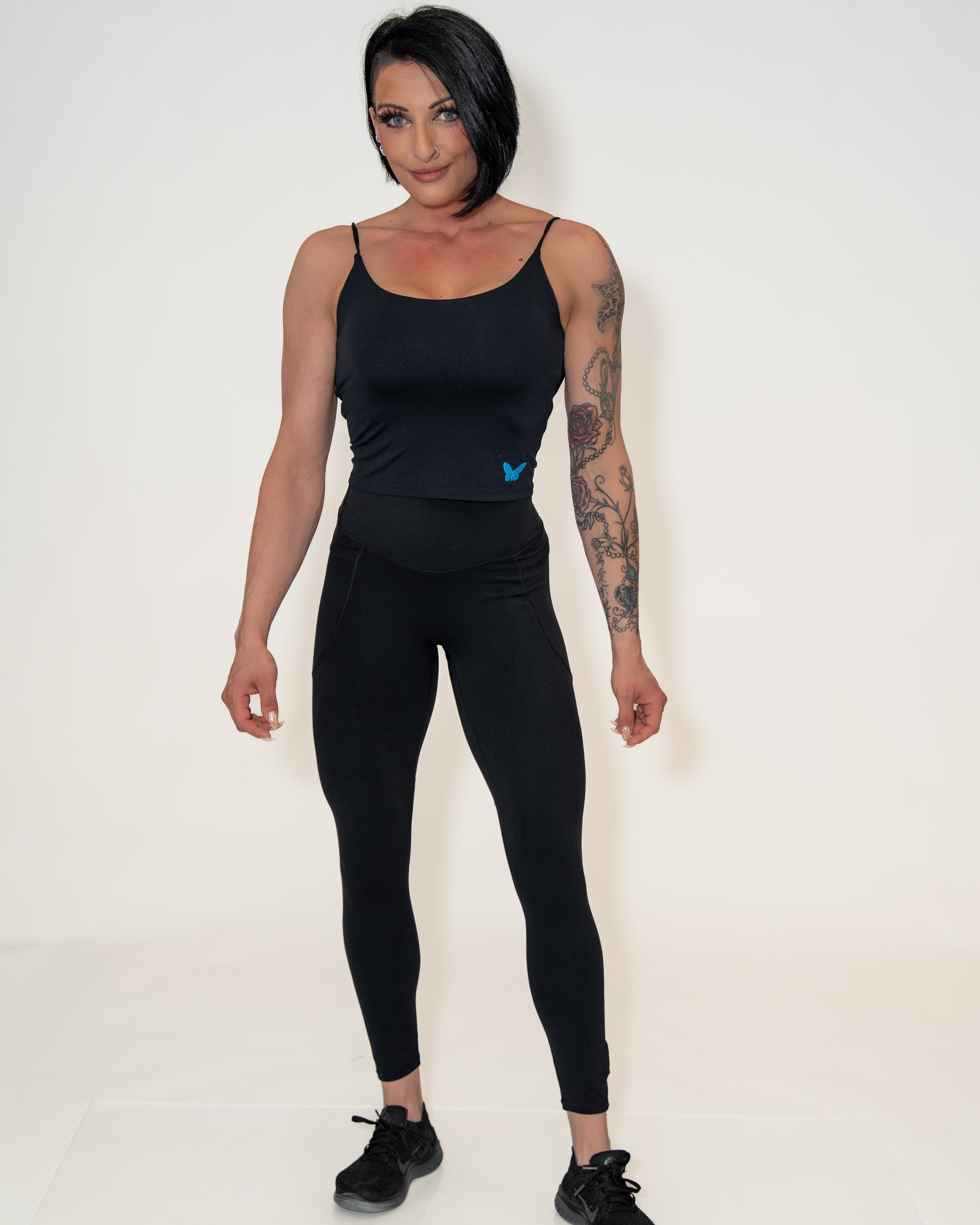 Bombshell Strappy Sculpt Tank - Black/Blue