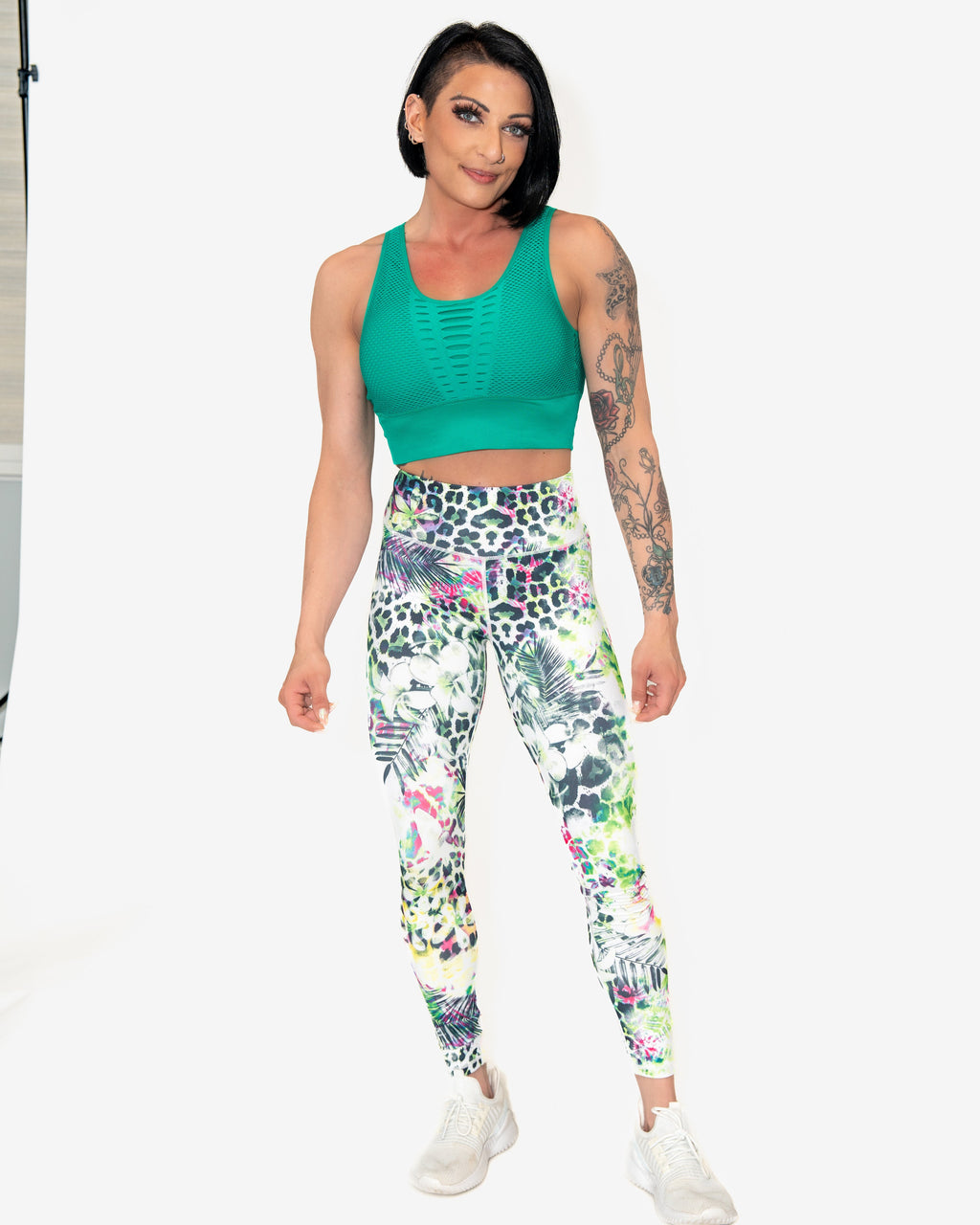 Bombshell Lattice Luxe Sports Bra - Jungle Green
